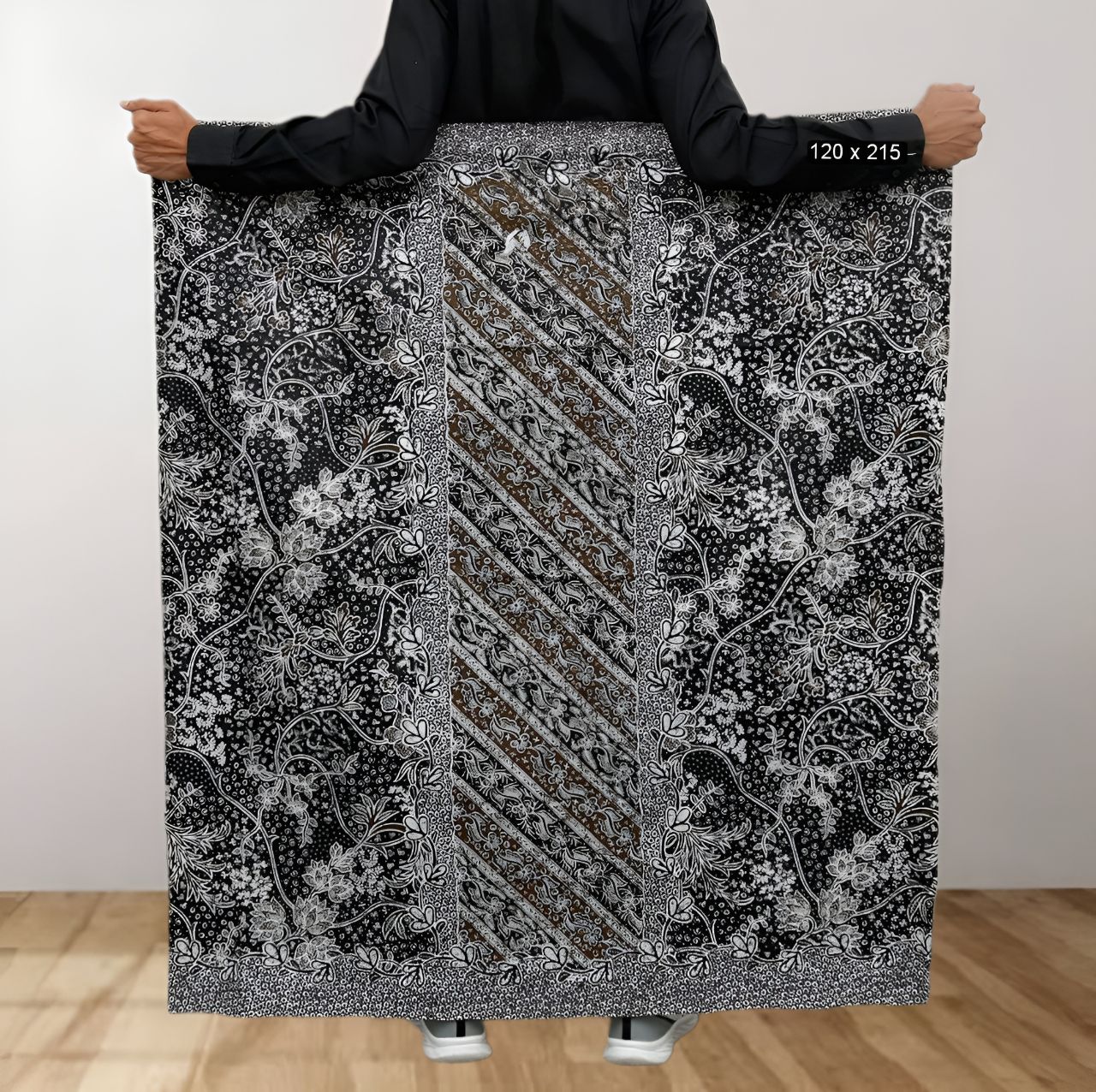 Sarung batik motif laseman abu coklat