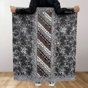 Sarung batik motif laseman abu putih