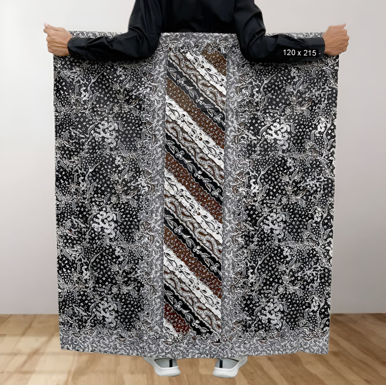 Sarung batik motif laseman abu putih