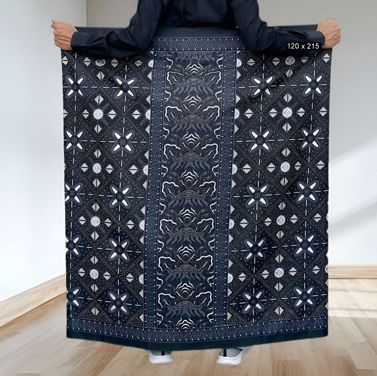 Sarung batik motif longkak abu
